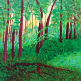 Red Grove, acrylic on canvas, 24 x 24 inches [$450]